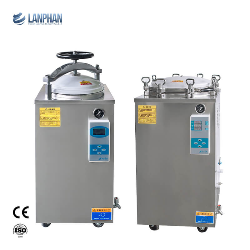 Ruota a mano Display digitale Autoclave verticale 35L 50L 75L 100L 150L Litro Per Funghi Retort Sterilizzatore alimentare in scatola