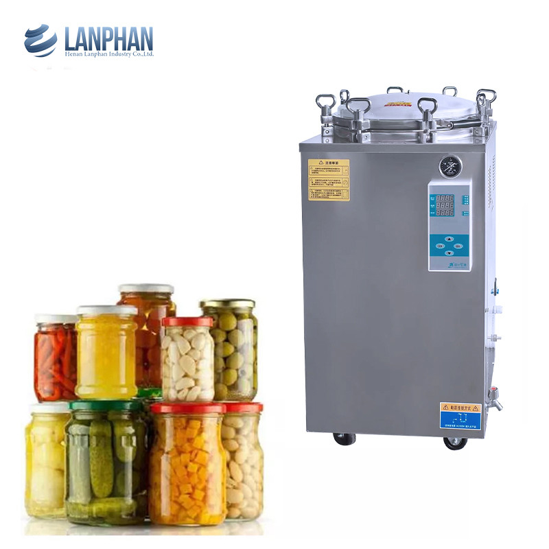 Ruota a mano Display digitale Autoclave verticale 35L 50L 75L 100L 150L Litro Per Funghi Retort Sterilizzatore alimentare in scatola