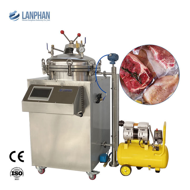 Sterilizzatore a retorte completamente automatico con capacità di 100L e 150L e sterilizzazione a vapore e bagno d'acqua