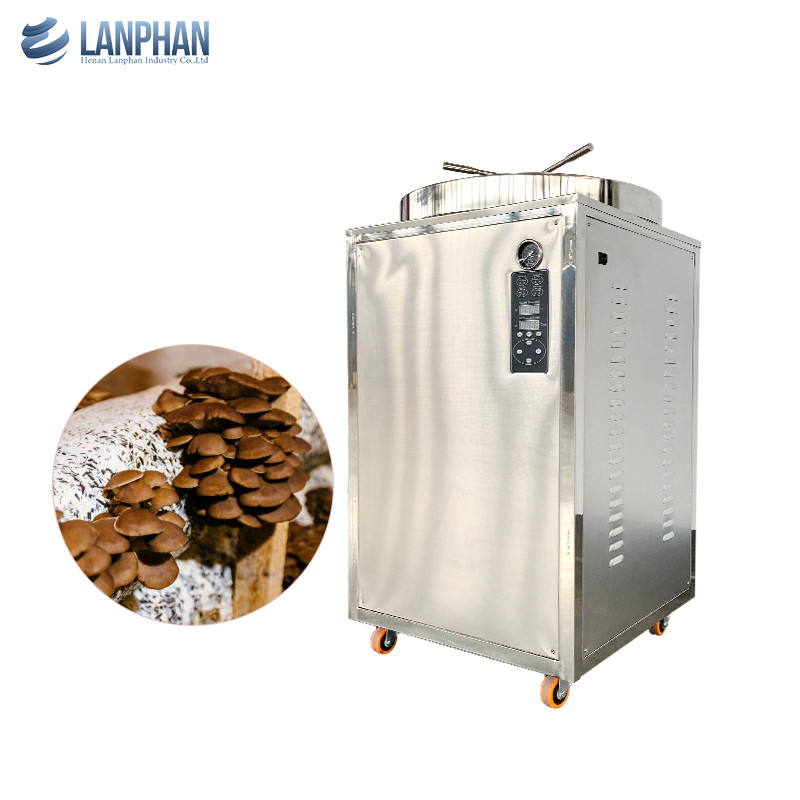 Sterilizzatore verticale da 230L Autoclave verticale a vapore da 8 kW con ruota a mano per il substrato di funghi
