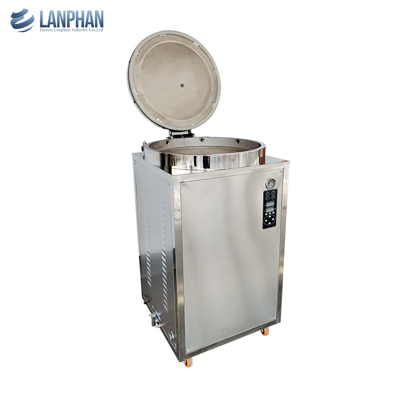 Sterilizzatore verticale da 230L Autoclave verticale a vapore da 8 kW con ruota a mano per il substrato di funghi