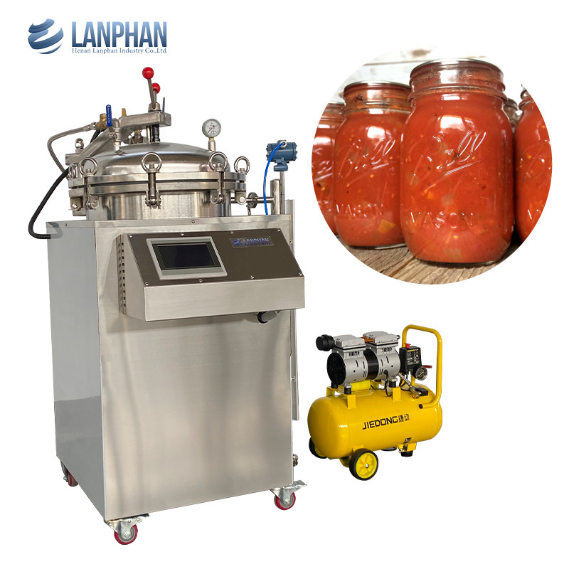 Bagno d'acqua retorta verticale contro pressione autoclave per alimenti con imballaggio a vuoto
