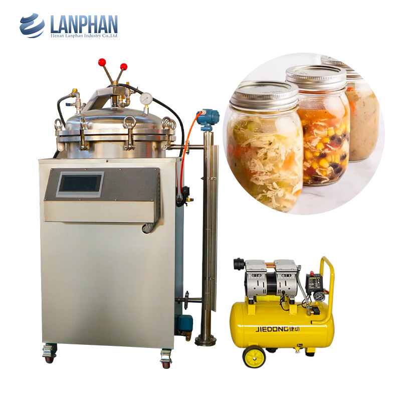 Bagno d'acqua retorta verticale contro pressione autoclave per alimenti con imballaggio a vuoto