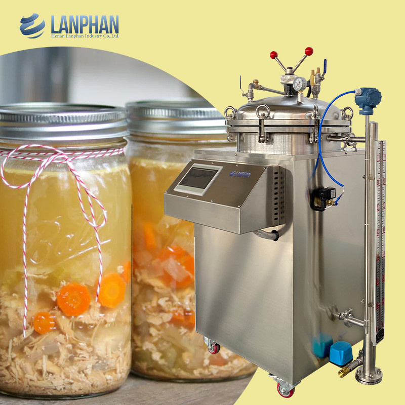Bagno d'acqua retorta verticale contro pressione autoclave per alimenti con imballaggio a vuoto