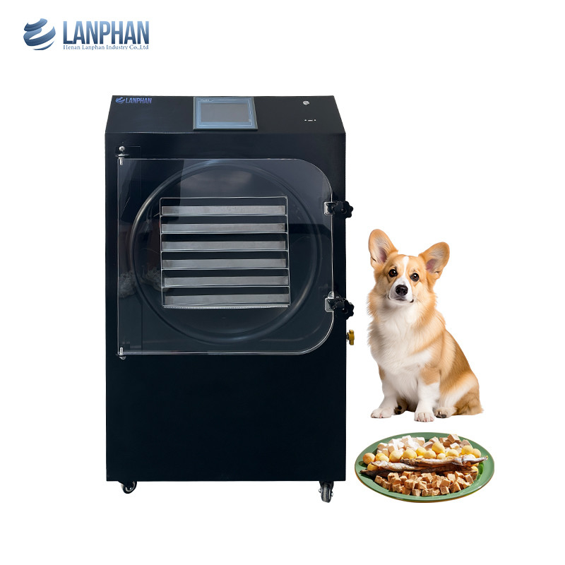 25 kg/h Macchina per asciugatura a vuoto nera per animali domestici, asciugatrice a congelamento per alimenti domestici per laboratori