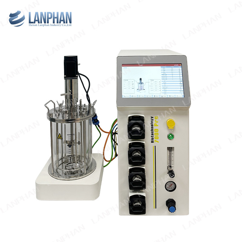 0.25L-15L Bioreattore di vetro Bioreattore di laboratorio Bioreattore attrezzature per la coltura cellulare