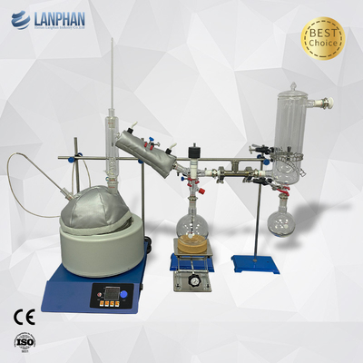 Alta attrezzatura di distillazione del percorso di scarsità di vuoto del borosilicato per il laboratorio 5L