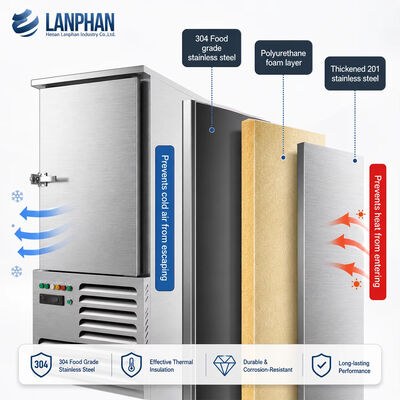 300L -80 Gradi Blast Freezer 10 Vassoi Acciaio Inox Ultra Bassa Temperatura Deep Blast Freezer
