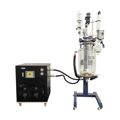Sollevamento di vetro rivestito chimico del laboratorio di cristallizzazione del reattore di Ptfe di 50 litri doppio